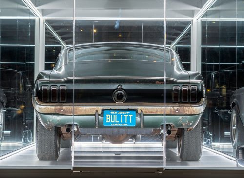 Washington DC, USA - April 17, 2018: '68 Ford Mustang GT fastback Bullitt sports car on the Washington Mall. Shown as a part of the 2018 Cars at the Capitol HVA exhibit.