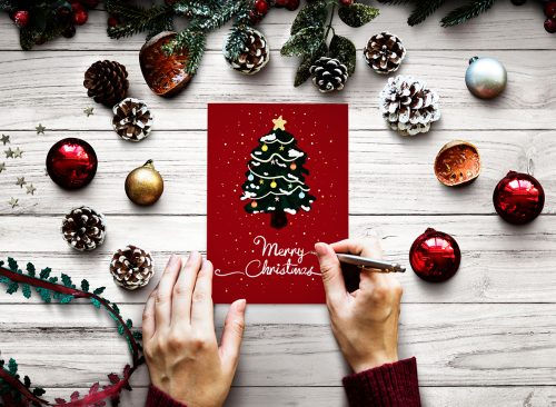 Christmas holiday greeting design mockup