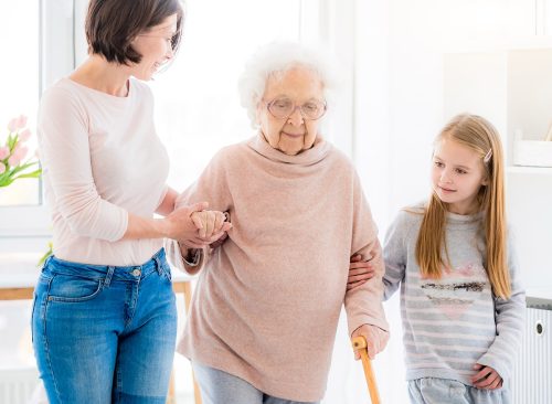 Three generation of women supporting each other