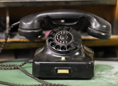 An old historic rotary phone