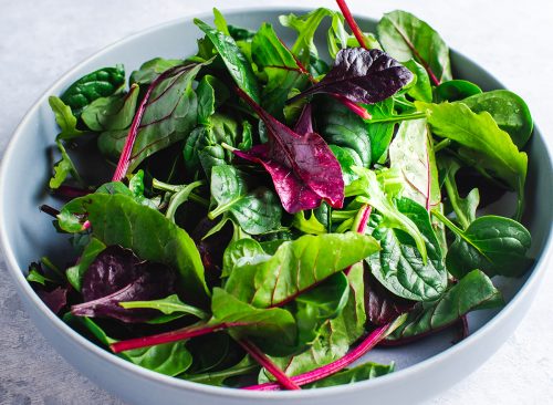 green salad, mixed fresh salad leaves