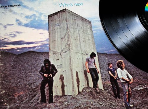 English Rock and hard rock band, The Who music album on vinyl record LP disc. Titled: Who's Next album cover