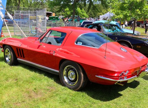 GRANBY QUEBEC CANADA 07 30 23: Chevrolet Corvette 1966 is the second generation of the Corvette sports car, produced by the Chevrolet division of General Motors (GM) for the 1963 through 1967 model