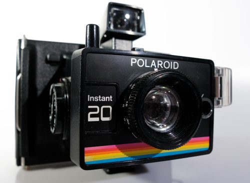 Newcastle UK: 4th FEb 2024: Retro Polaroid Instant 20 retro instant camera