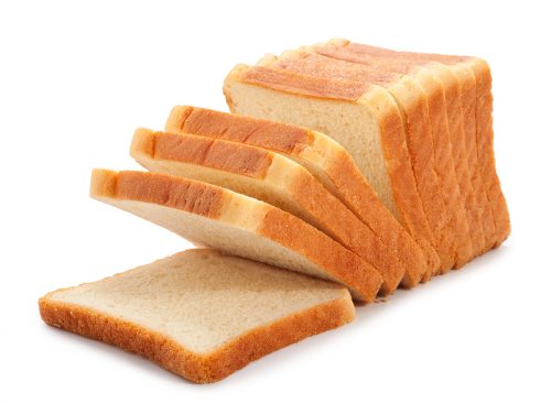 toast wheat bread sliced isolated on white background.