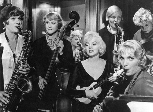 Tony Curtis, Jack Lemmon and Marilyn Monroe from the trailer for the film Some Like It Hot
