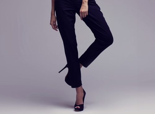 Stylish black pants and heels 