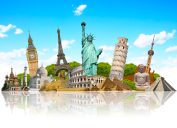 Famous monuments of the world grouped together